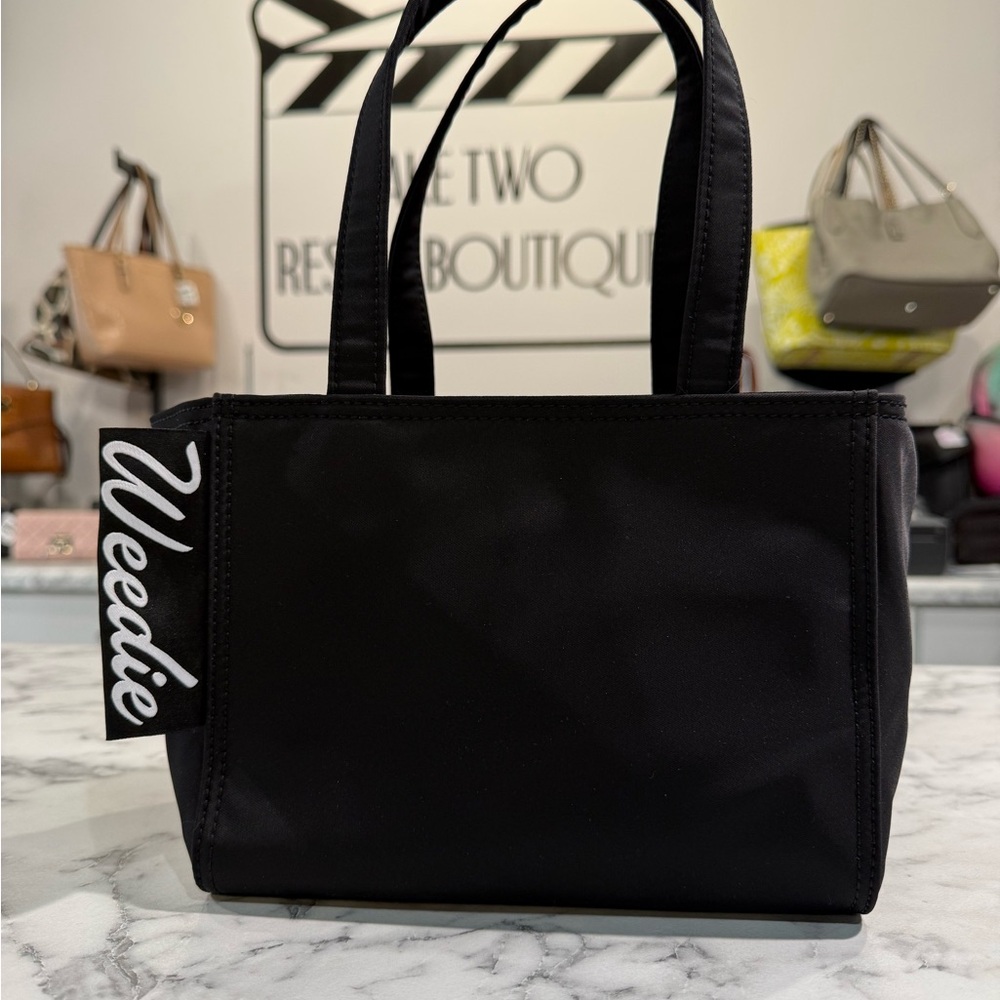 Edie Parker Black Weedie Tote